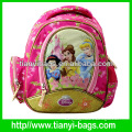 300D/PVC and gold PU low price school bags